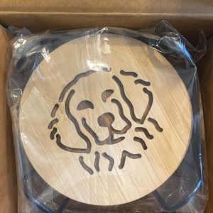 Set of 6 Golden Retriever bamboo coasters